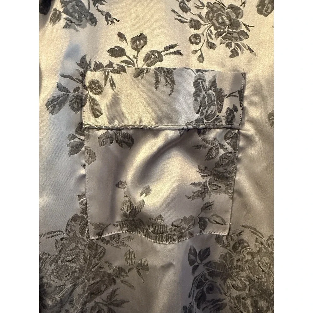 Secret Treasures‎ Silver Gray Nightgown House Coat M NEW Grandma Robe Button Up
